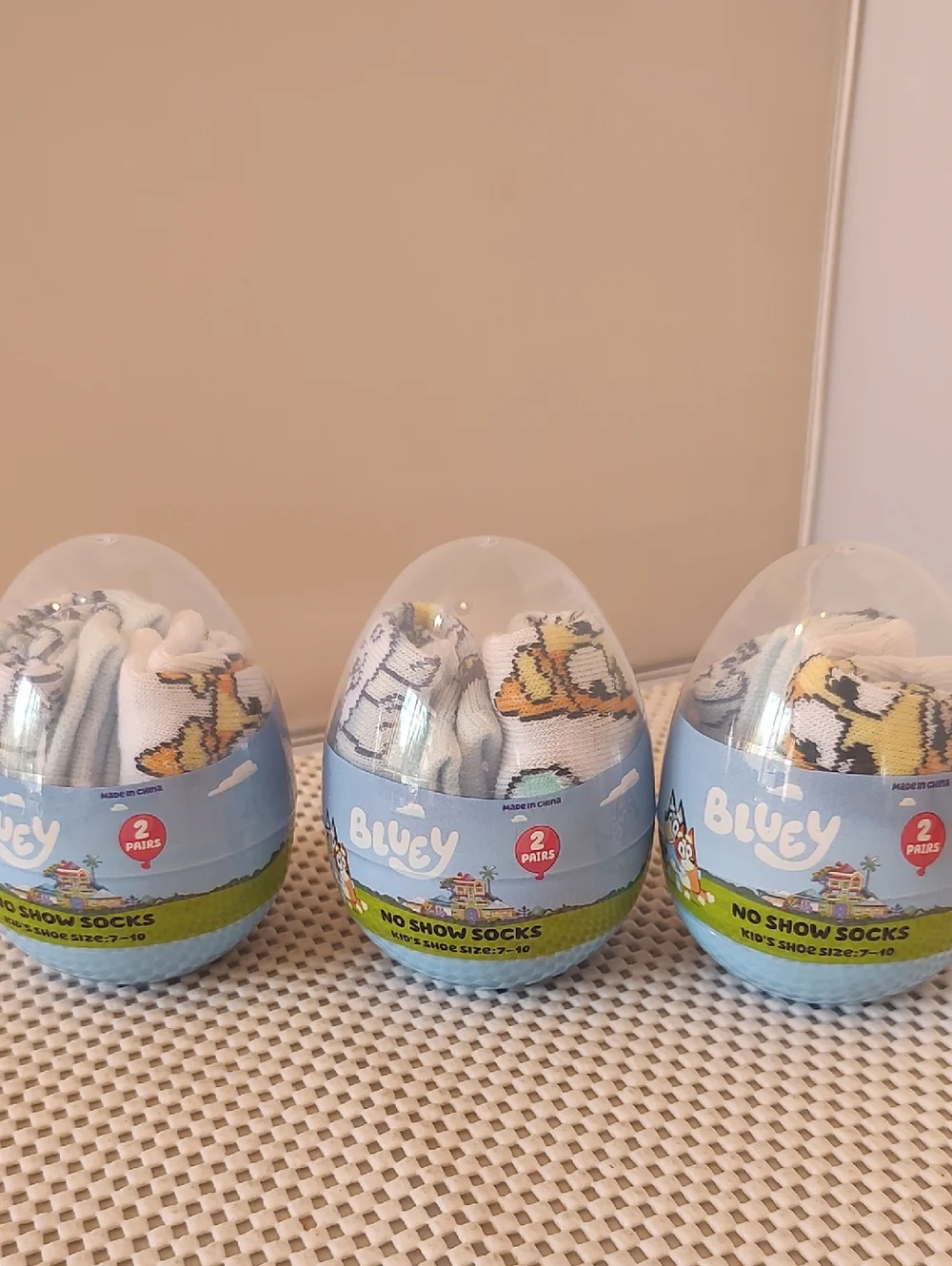 Bluey Toddler Size 7-10 No Show Socks 6 Pairs NWT Egg Container Easter